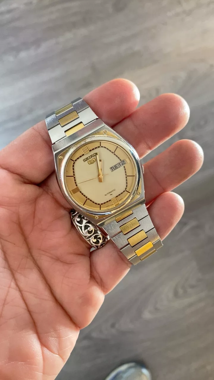 Vintage Seiko 5 Two-Tone Automatic Watch