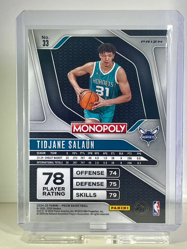 Tidjane Salaun 2024 Prizm Monopoly Rookie Card #33