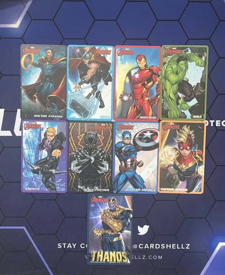 Marvel Avengers Hero Coin Pusher Arcade Collection Cards - Full Set with Thanos!