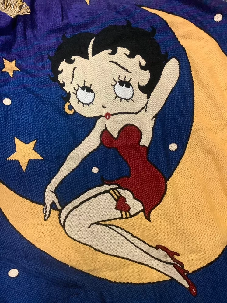 Vintage Betty Boop Moon & Stars Tapestry Throw Blanket