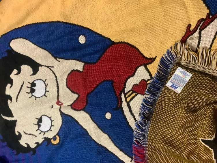 Vintage Betty Boop Moon & Stars Tapestry Throw Blanket