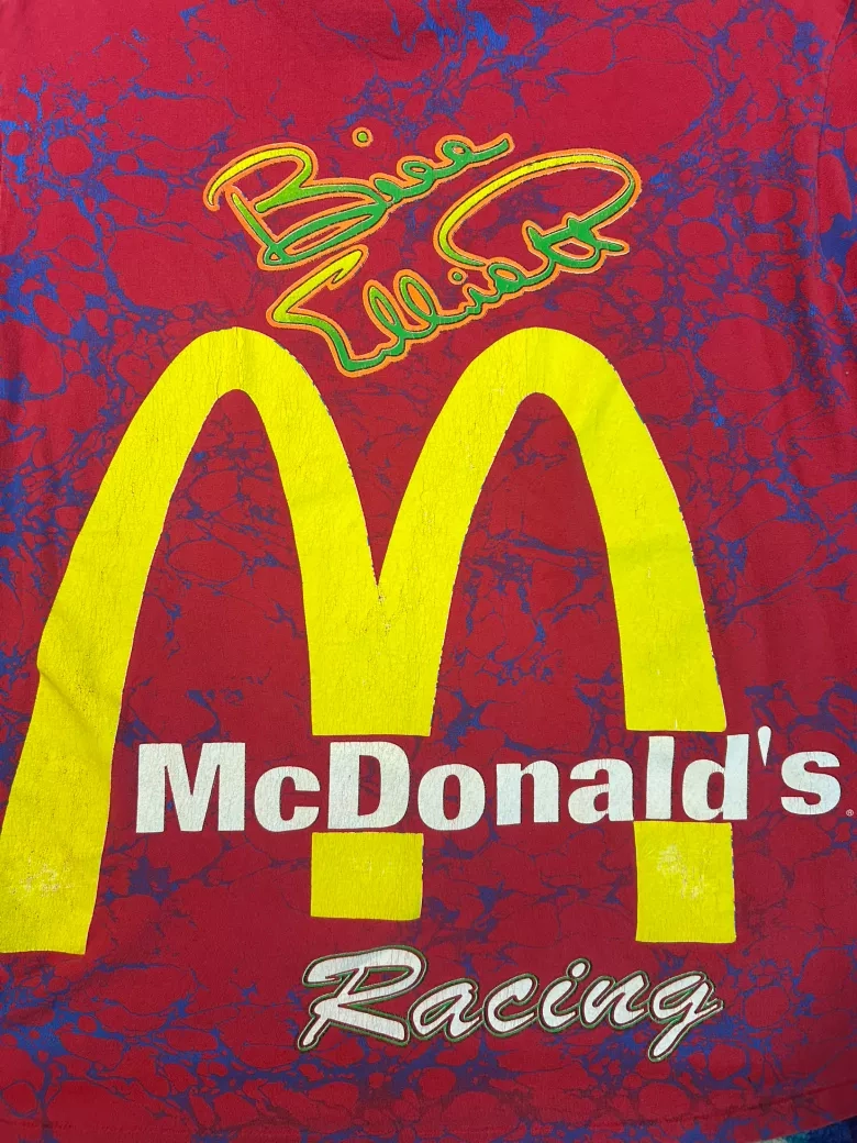 Vintage 90s McDonald’s Racing Team Bill Elliot #94 AOP NASCAR Tee