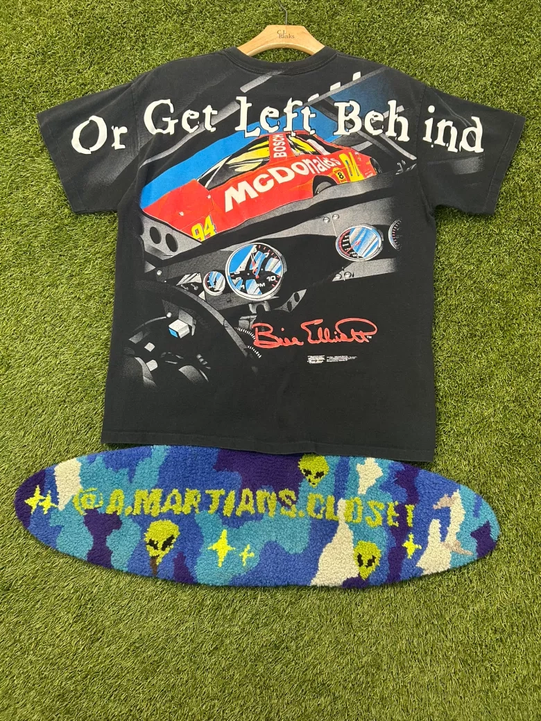 Vintage 1998 Bill Elliot Attack The Track AOP NASCAR Tee