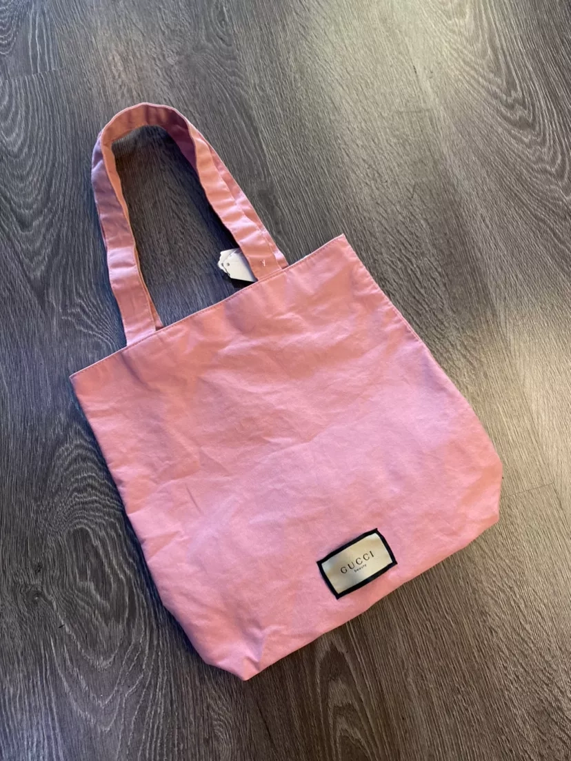 Gucci Beauty Pink Canvas Tote Bag