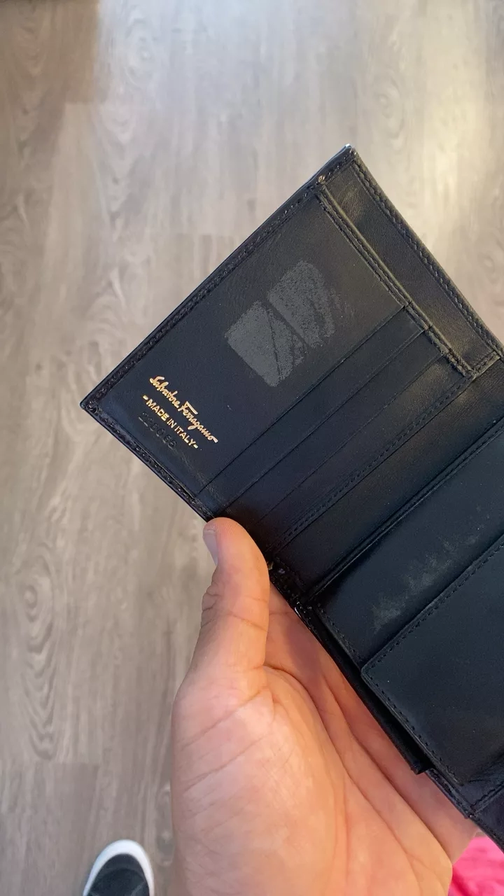 Salvatore Ferragamo Gancini Black Leather Wallet