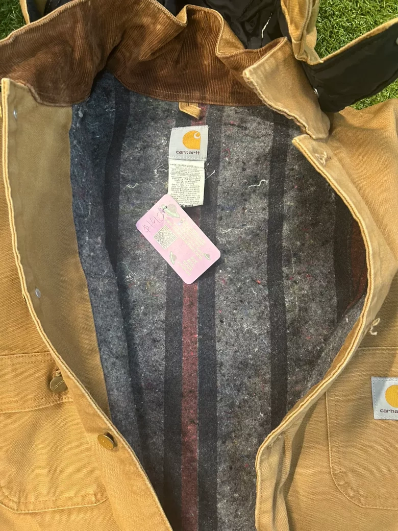 Vintage Carhartt Sandstone Duck Traditional Blanket Lining Coat