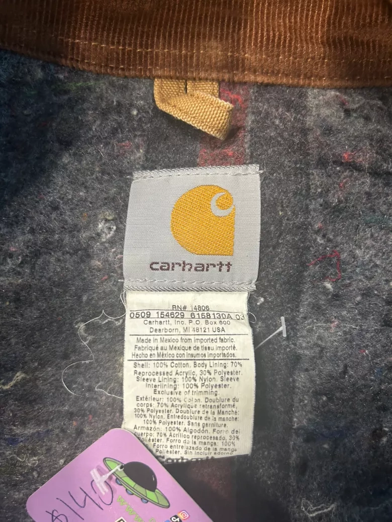Vintage Carhartt Sandstone Duck Traditional Blanket Lining Coat