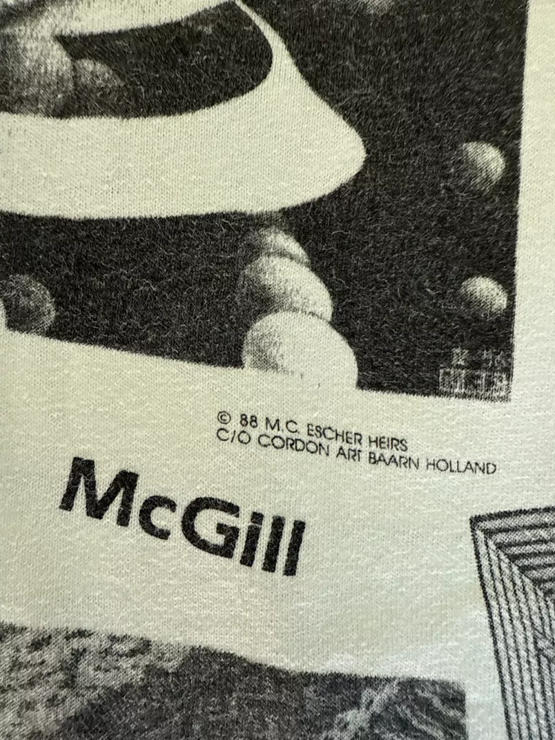 1988 M.C. Escher T-Shirt – Surreal Graphic Art Tee – Made in USA – Medium