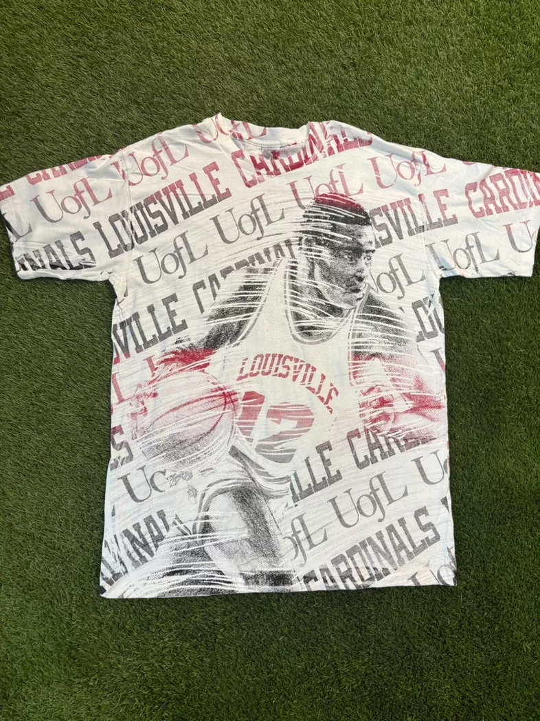 Vintage 1990 Single Stitch Louisville Cardinals Basketball T-Shirt