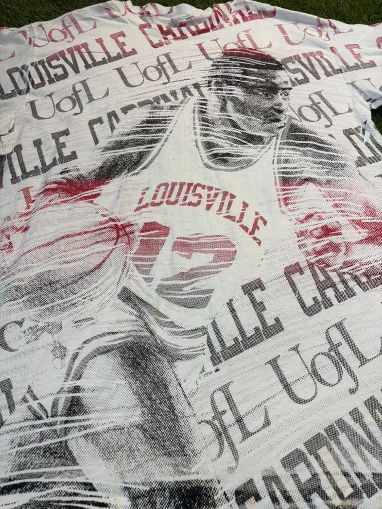 Vintage 1990 Single Stitch Louisville Cardinals Basketball T-Shirt
