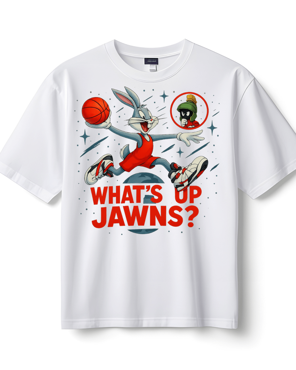 Jordan 8 Bugs Bunny - What's Up Jawns? - Only Jawns - White T-Shirt