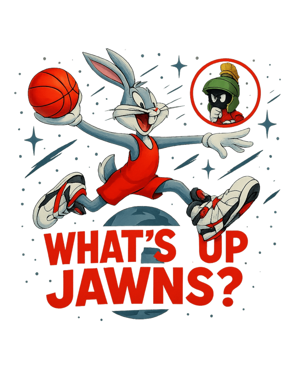 Jordan 8 Bugs Bunny - What's Up Jawns? - Only Jawns - White T-Shirt