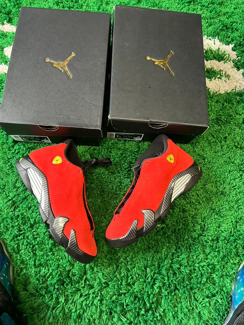 Air Jordan 14 Retro Ferrari Red Suede