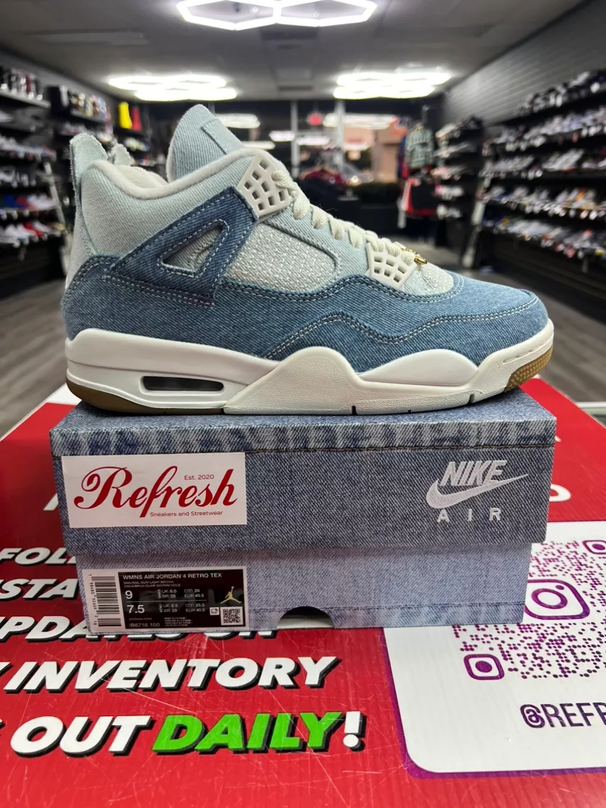 Air Jordan 4 Denim Worn Blue Size 9w/7.5m