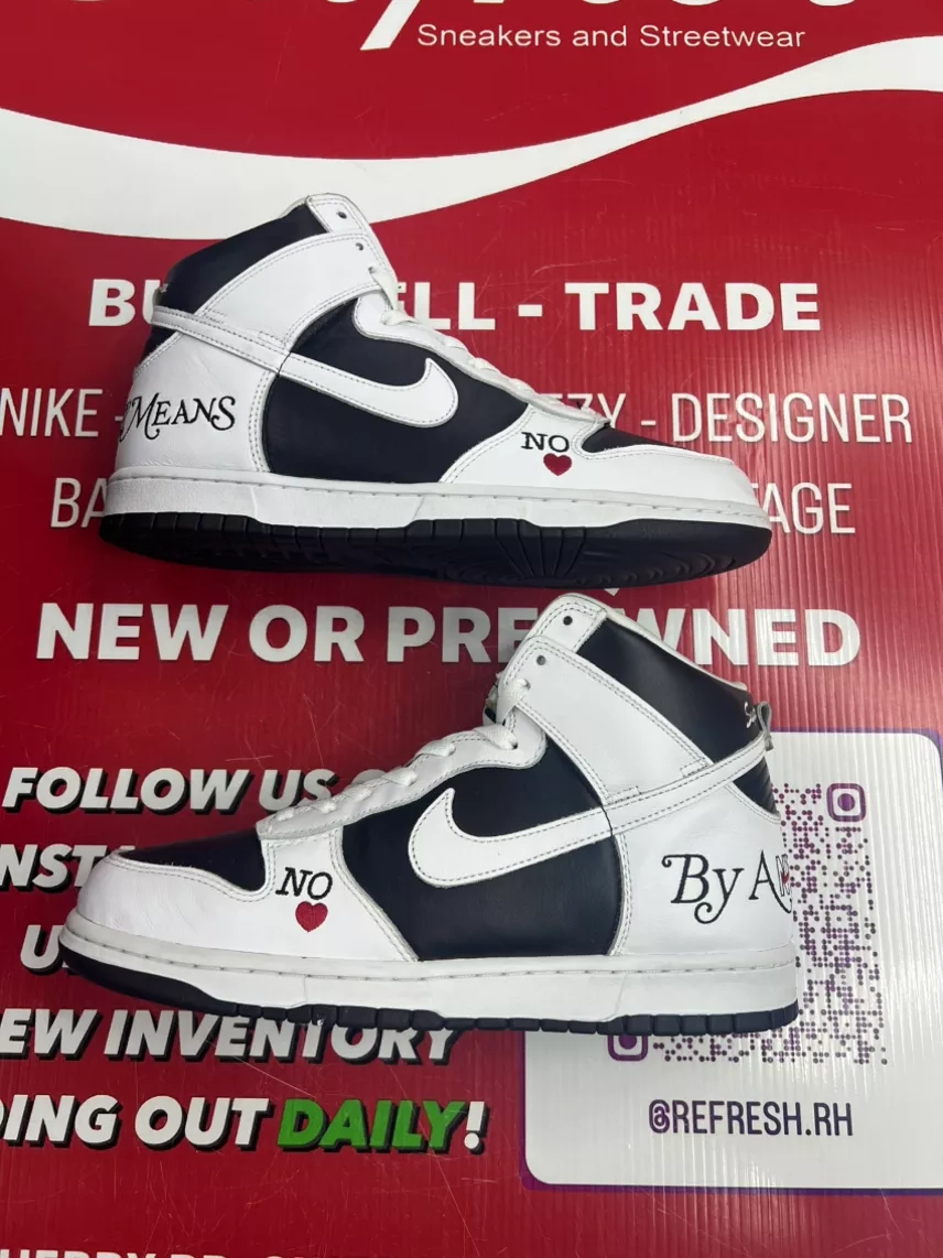 Nike SB Dunk High Supreme White Black Size 11