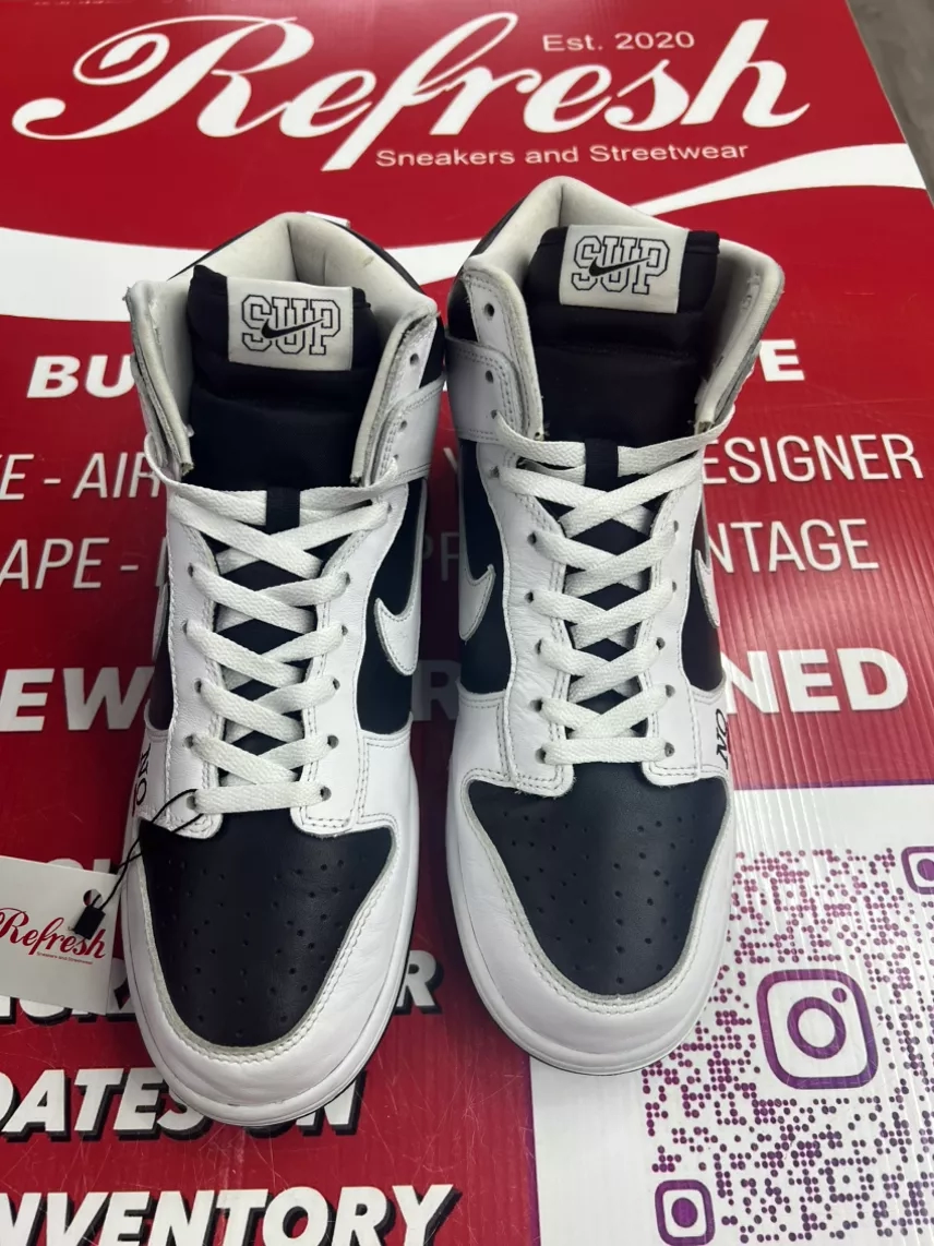 Nike SB Dunk High Supreme White Black Size 11