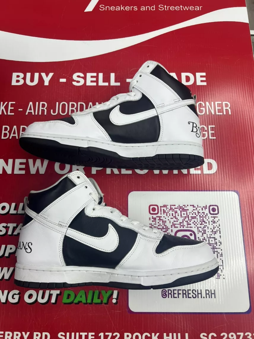 Nike SB Dunk High Supreme White Black Size 11