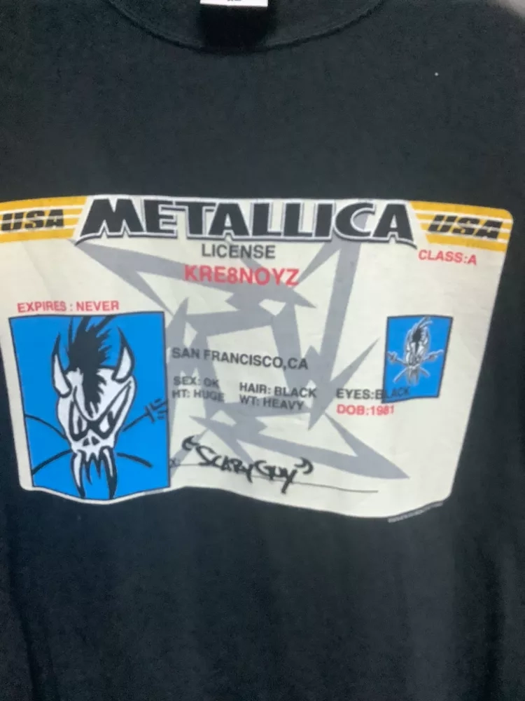 Vintage Metallica Driver's License Scary Guy T