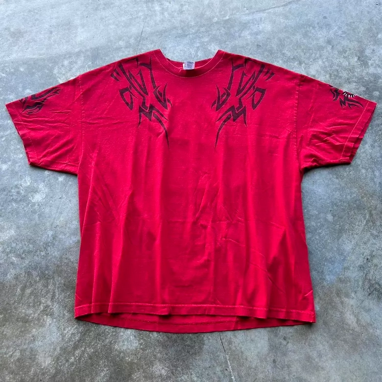 TNA Wrestling Y2K Red Tribal Graphic Tee