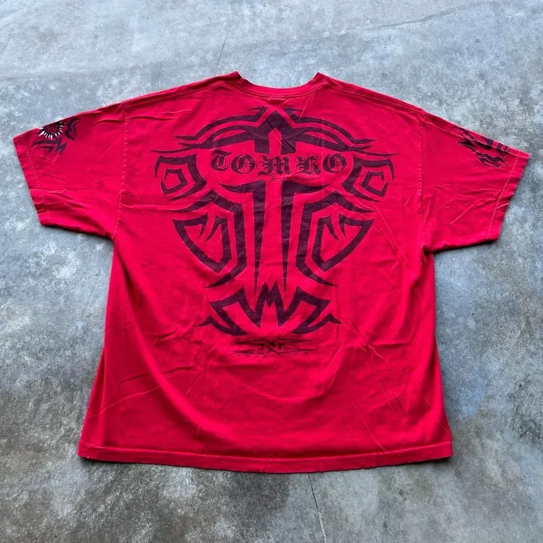 TNA Wrestling Y2K Red Tribal Graphic Tee