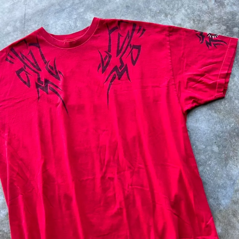 TNA Wrestling Y2K Red Tribal Graphic Tee