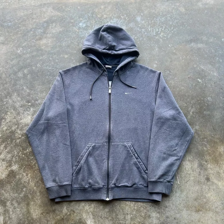 Vintage Y2K Nike Grey Full Zip Hoodie