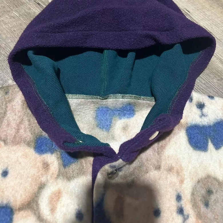 Vintage Handmade Purple Teddy Bear Hoodie