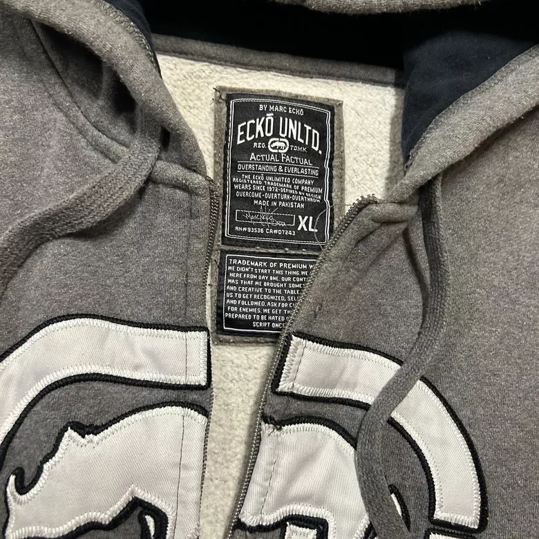 Vintage Y2K Ecko Unlimited Grey Zip-Up Hoodie