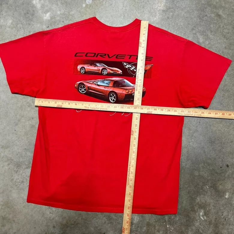 Vintage Y2K Red Chevrolet Corvette Graphic Tee