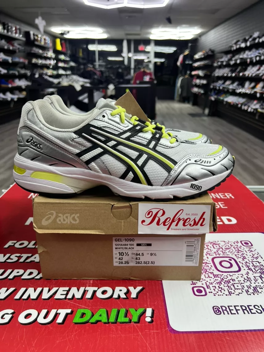 Asics Gel 1090 White Silver Yellow Size 10.5
