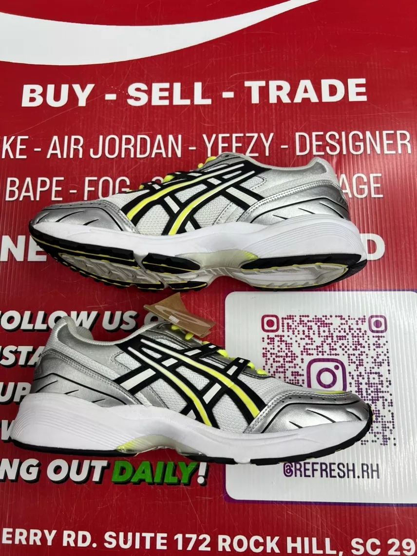 Asics Gel 1090 White Silver Yellow Size 10.5