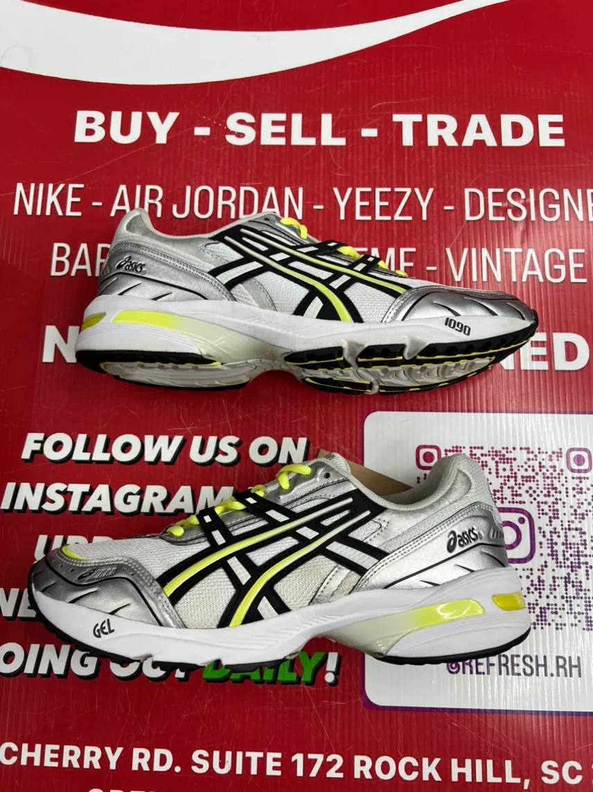 Asics Gel 1090 White Silver Yellow Size 10.5