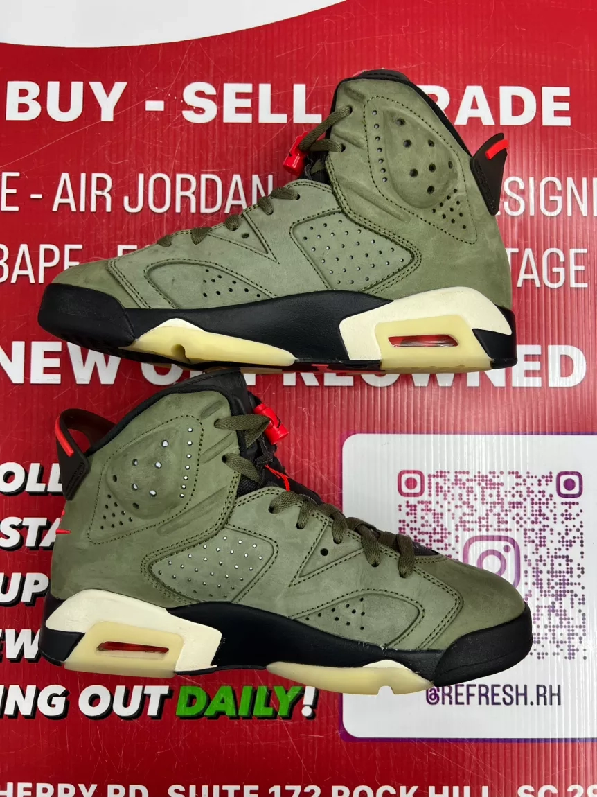 Air Jordan 6 Travis Olive Size 7.5