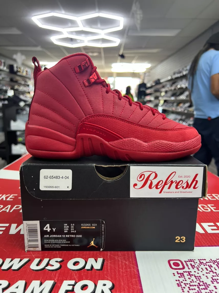 Air Jordan 12 Red Suede Size 4y
