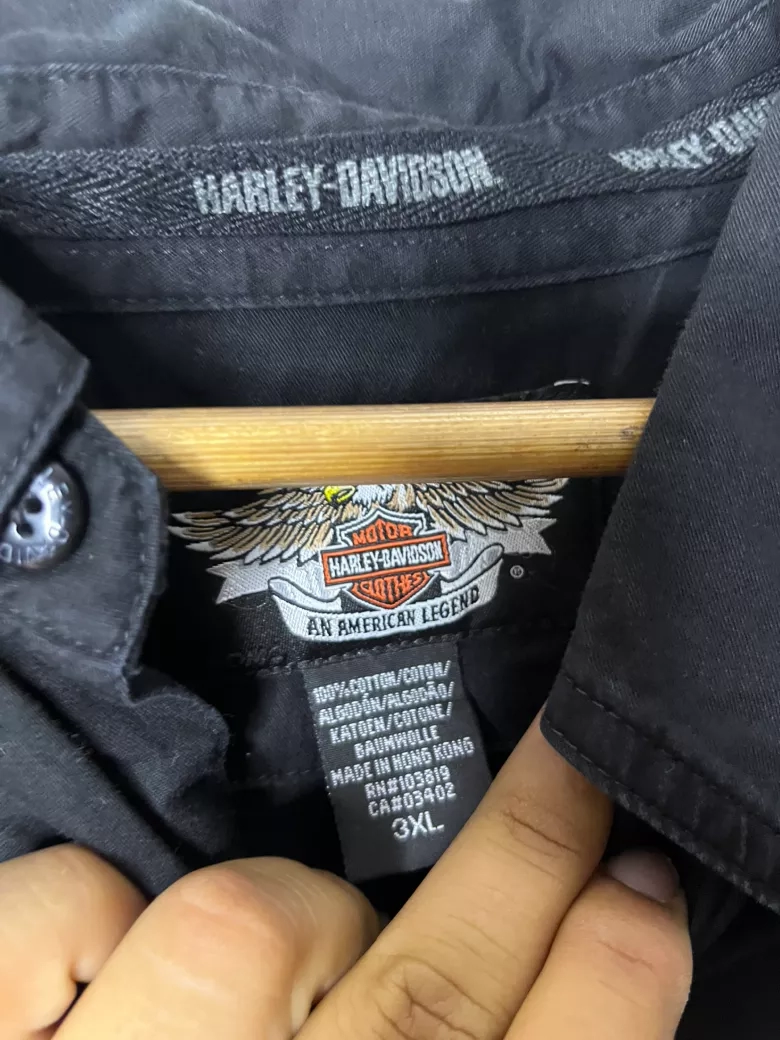 Harley-Davidson Black & Maroon Button-Up Shirt