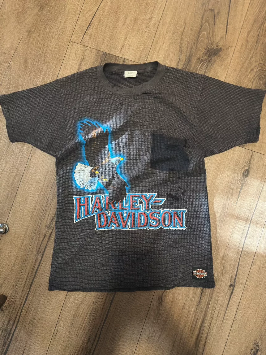Vintage 90’s Harley Davidson Eagle Graphic Thermal Tee