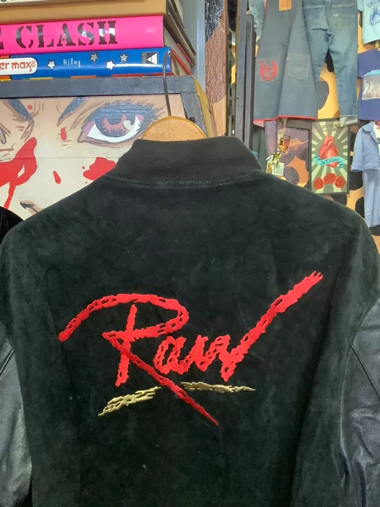 Vintage Raw (Eddie Murphy) Vintage Black Leather Varsity Jacket
