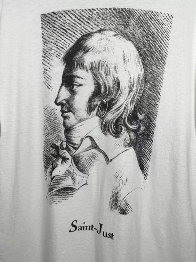 Vintage 80s saint just french poete portrait art tee shirt