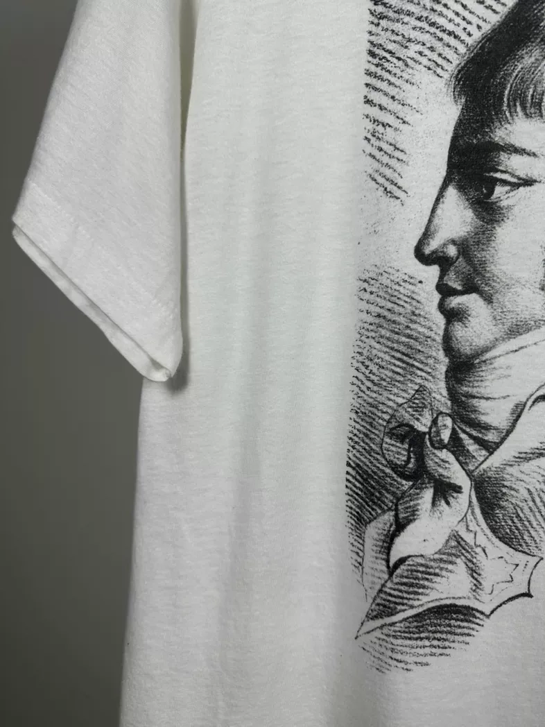 Vintage 80s saint just french poete portrait art tee shirt