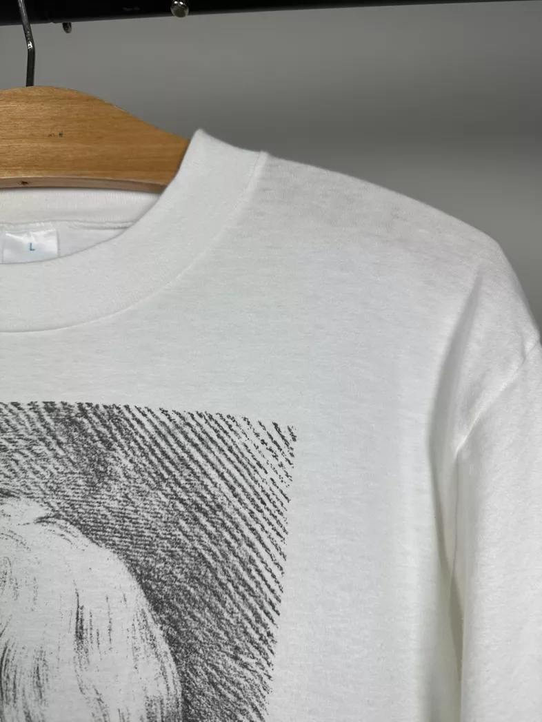 Vintage 80s saint just french poete portrait art tee shirt