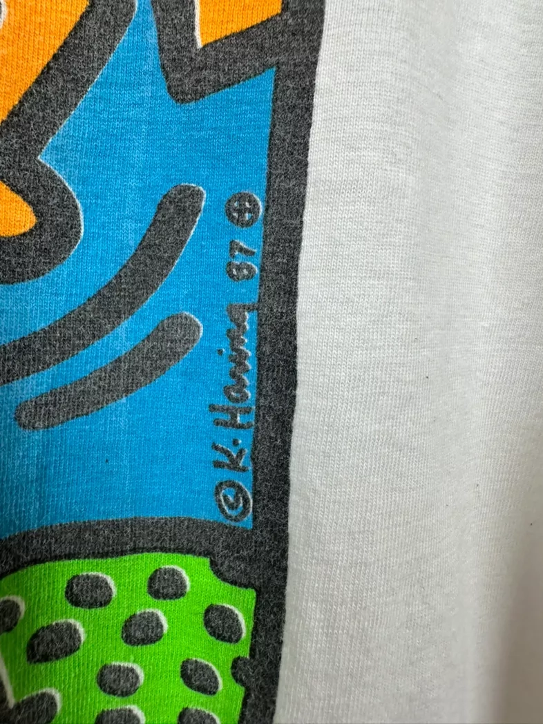 Vintage keith haring lucky strike super rare art tee shirt