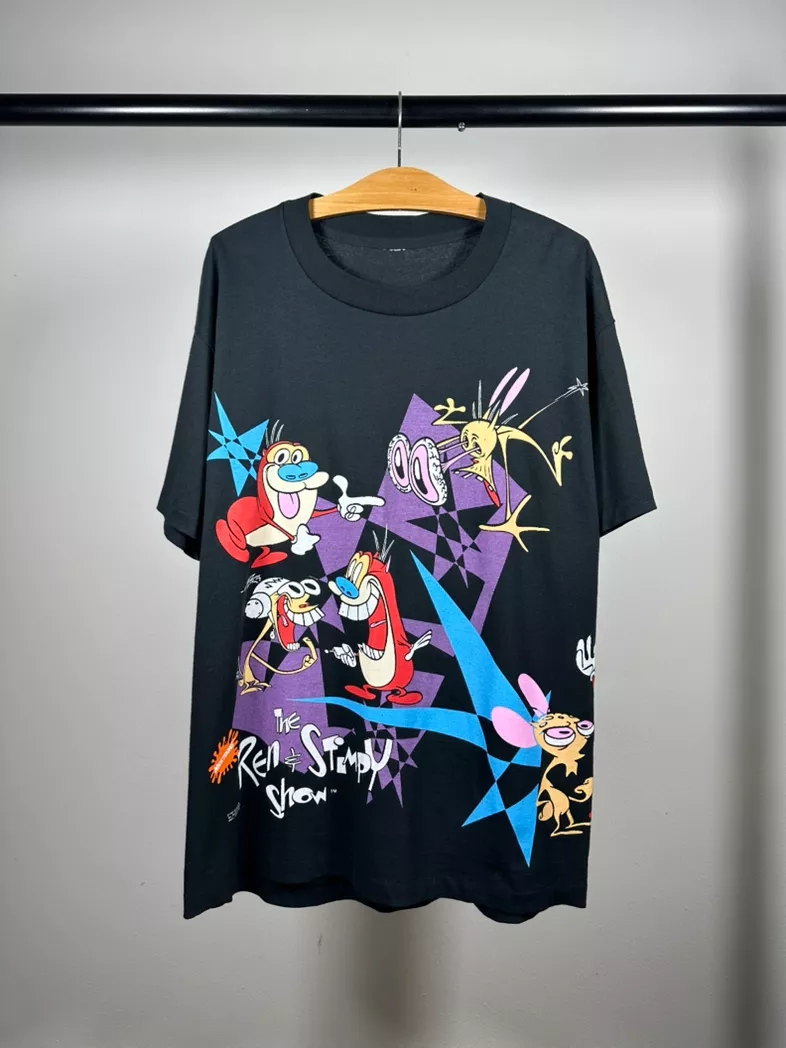 Vintage 1992 Ren and Stimpy Nickelodeon cartoon tee shirt