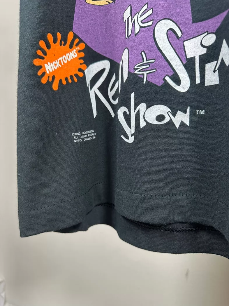 Vintage 1992 Ren and Stimpy Nickelodeon cartoon tee shirt