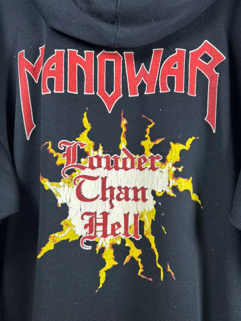 Vintage 90s manowar louder than hell euro hoodie