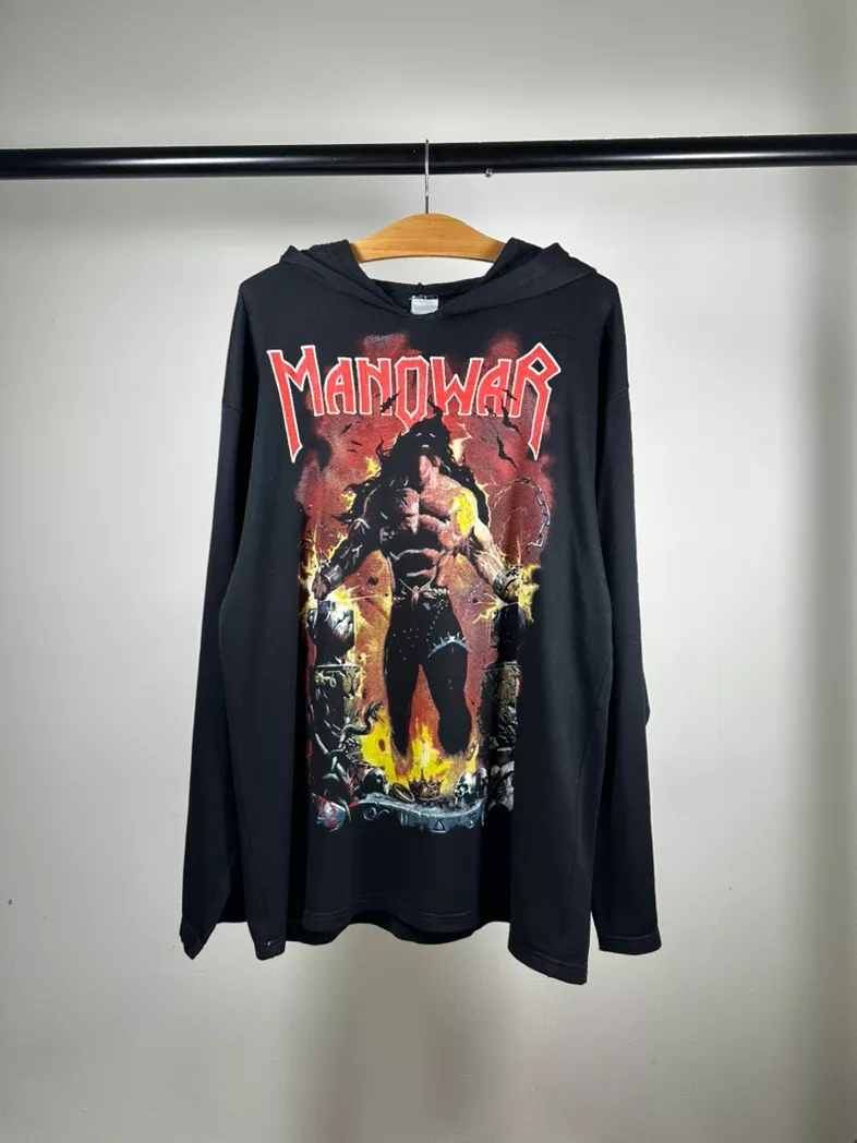 Vintage 90s manowar louder than hell euro hoodie