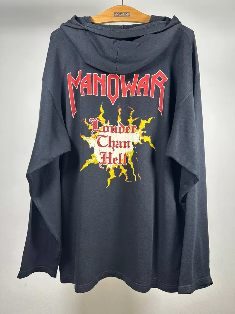 Vintage 90s manowar louder than hell euro hoodie