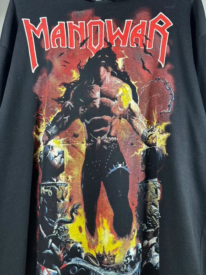 Vintage 90s manowar louder than hell euro hoodie