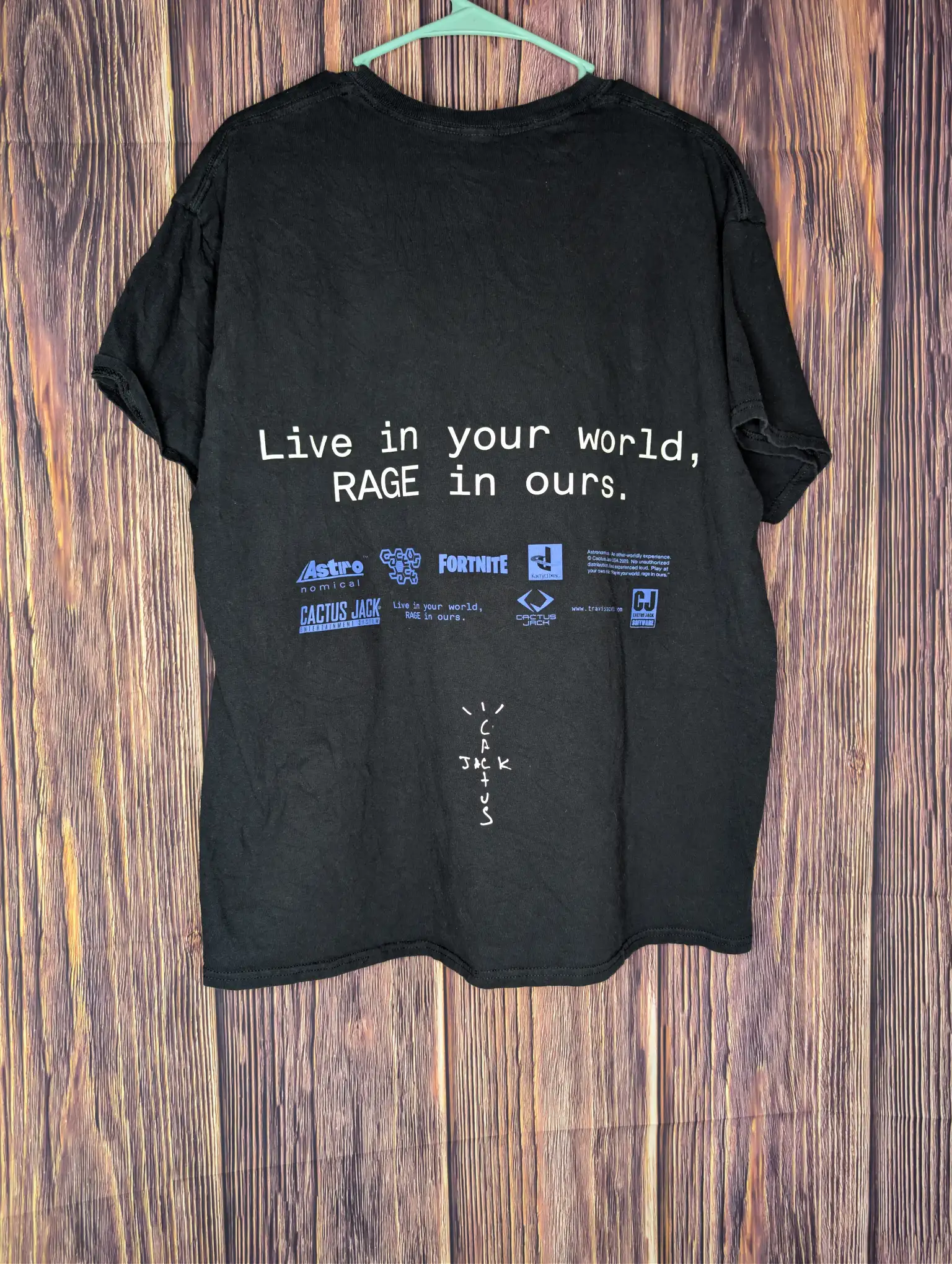 Cactus Jack x Fortnite Flaming Earth T-Shirt Sz L