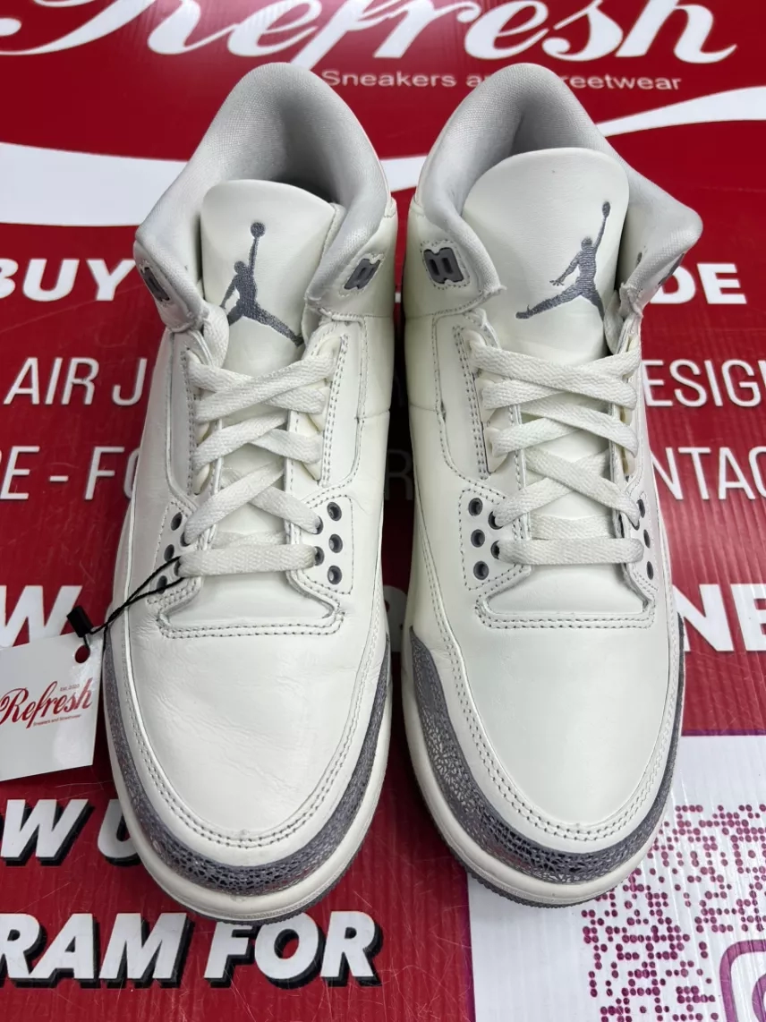 Air Jordan 3 Sail Cement Grey Size 10w/8.5m
