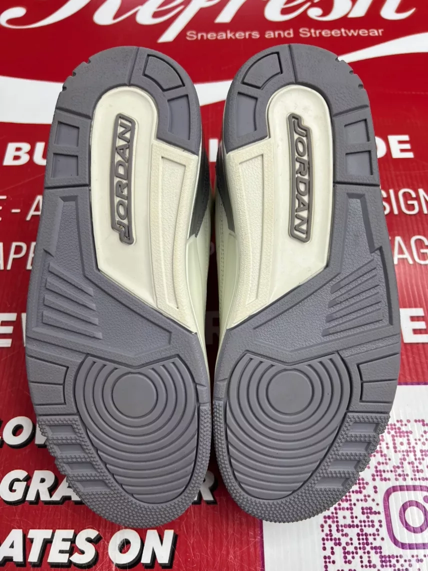 Air Jordan 3 Sail Cement Grey Size 10w/8.5m